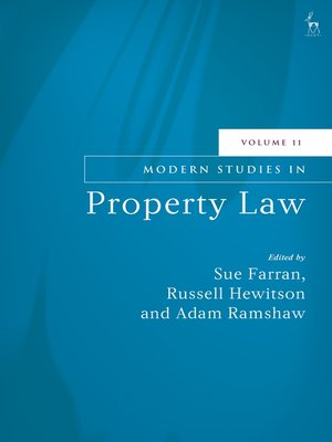 cover image of Modern Studies in Property Law, Volume 11